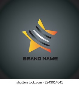 Icono del logotipo del negocio de la forma futura de la estrella emergente
