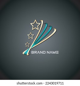 Rising star future shape business vector logo icon
