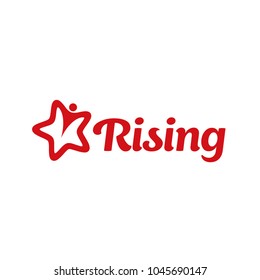 Rising Star with Human People logo design 