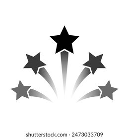 Estrella emergente icono negro con fondo blanco. Ilustración vectorial.