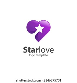 rising star love logo symbol icon design for dream logo element