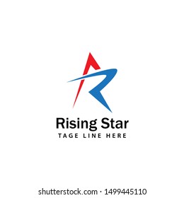 rising star shape logo design