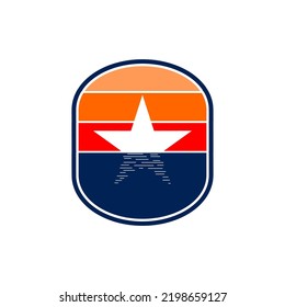 Rising star simple illustration vector logo