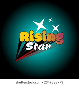 "Rising Star" typography, perfect for printing on t-shirts, jackets, hats, stickers or accessories