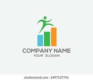 Rising up statistic bar business consulting logo 