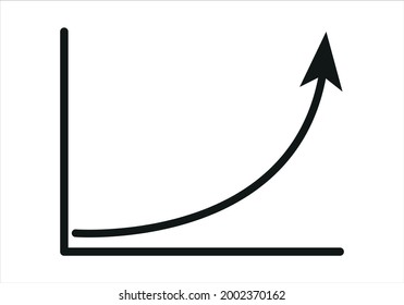 Rising statistic graph on white background.