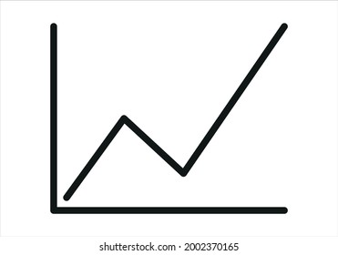 Rising statistic graph on white background.