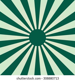 Rising sun background. Sun rays on green background. wallpaper. Vector. Illustration.