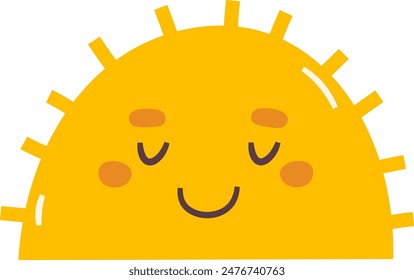 Rising Sun Character Vector Illustration