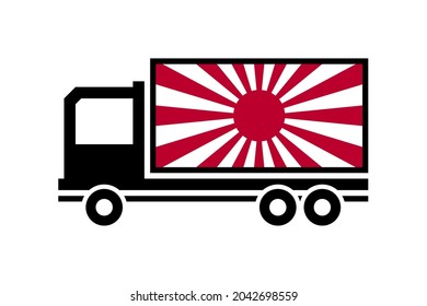 rising sun delivery truck isolated on white background
