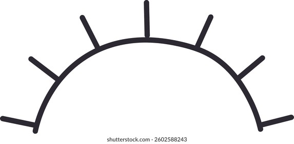 Rising Sun Doodle Vector Illustration