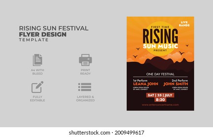 Rising Sun Festival Poster and Concert Flyer