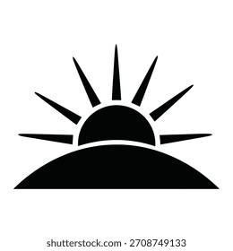 Rising sun icon design Vector, illustration