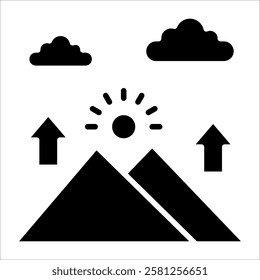 Rising Sun Icon Element For Design