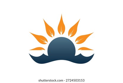 Rising Sun over Water Waves for Hope and Travel Logo