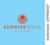 Rising Sun Over Waves Logo – A dynamic sun and wave logo representing new beginnings and strength.