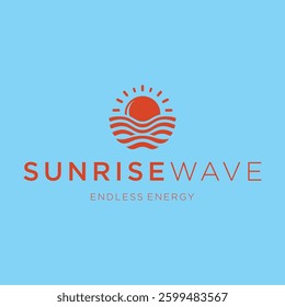 Rising Sun Over Waves Logo – A dynamic sun and wave logo representing new beginnings and strength.