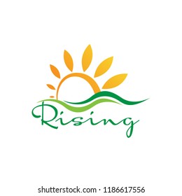 Rising Sun Typography Color Symbol Vector Creative Logo