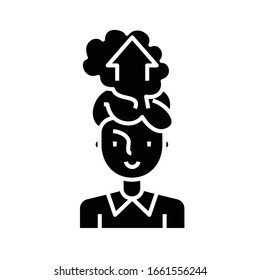 Rising talent black icon, concept illustration, vector flat symbol, glyph sign.
