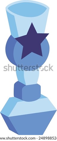 Rising Talent Crystal Trophy Cup isometric concept, social Media star vector icon design, token of recognition symbol, Expression of gratitude sign, distinctive insignia stock illustration