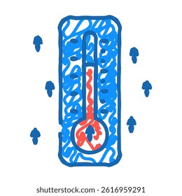 rising temperature gauge progress doodle icon sketch vector. rising temperature gauge progress sign. isolated symbol illustration