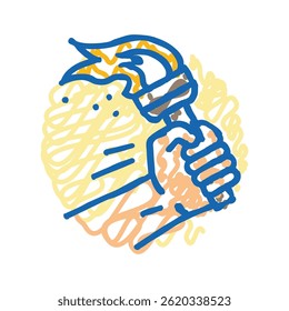 indicador de elevação da temperatura ícone doodle esboço vetor. indicador de elevação da temperatura sinal de progresso. ilustração de símbolo isolado