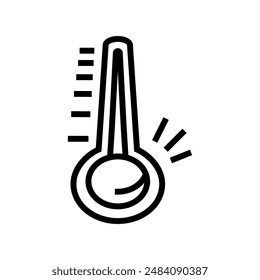 rising temperature gauge progress line icon vector. rising temperature gauge progress sign. isolated contour symbol black illustration