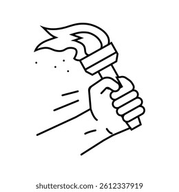 rising temperature gauge progress line icon vector. rising temperature gauge progress sign. isolated contour symbol black illustration