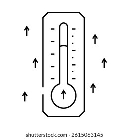 rising temperature gauge progress line icon vector. rising temperature gauge progress sign. isolated contour symbol black illustration