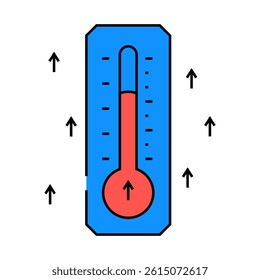 rising temperature gauge progress line icon vector. rising temperature gauge progress sign. isolated symbol illustration