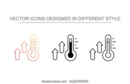 Design ícone de elevação de temperatura com ilustração de estoque de fundo branco
