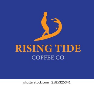 "Rising Tide Coffee Co Logo for Coffee Product Branding"