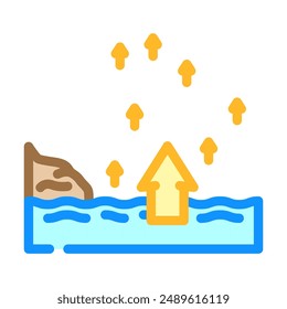 rising tide progress color icon vector. rising tide progress sign. isolated symbol illustration