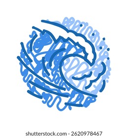 Vector de dibujo de icono de doodle de progreso de marea creciente. signo de progreso de marea creciente. ilustración de símbolo aislado