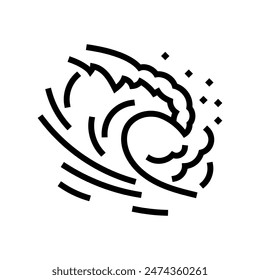 rising tide progress line icon vector. rising tide progress sign. isolated contour symbol black illustration