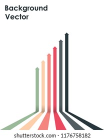 Rising vector background with modern and colorful arrows pointing up.