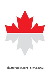 Rising Vector Canadian Maple Leaf with Shadow