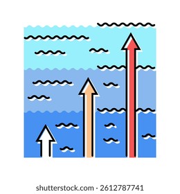 rising water disaster color icon vector. rising water disaster sign. isolated symbol illustration