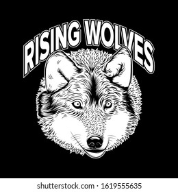Rising Wolves Black and White