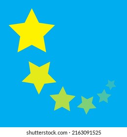 rising yellow star illustration on blue background