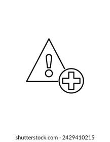 risk with add icon, vector best line icon.