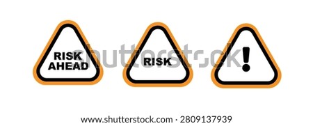 risk ahead sign on white background