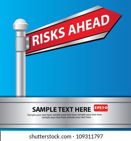 Risk ahead signpost,Vector