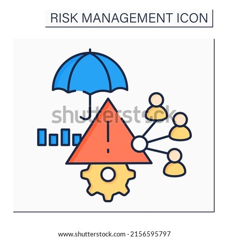 Risk allocation color icon. Identifying risk. Determining how and to what extent should be shared responsibility. Business concept. Isolated vector illustration