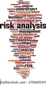 Risk analysis cloud concept. Collage made of words about risk analysis. Vector illustration 