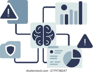 Risk Analysis Dashboard Illustration for Business Decision Making and Compliance