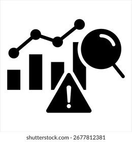 Análisis de riesgos Ilustración vectorial de iconos de glifos