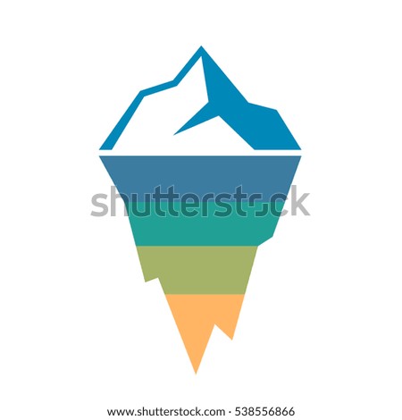 Risk analysis iceberg diagram vector template isolated on white background. Iceberg vector icon.