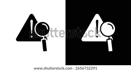 Risk analysis icon in flat black solid vector set