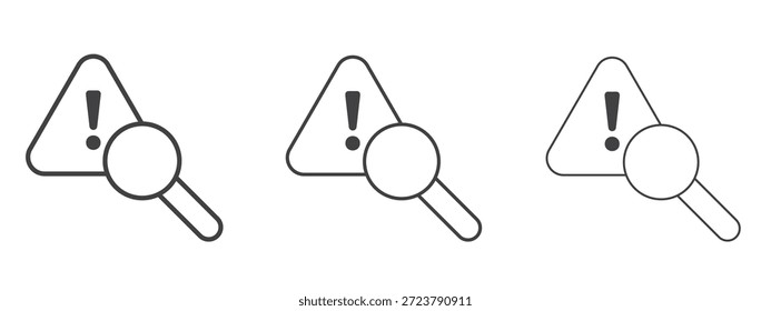 Icono de análisis de riesgos en estilo doodle de arte lineal. Signo de contorno de trazo editable, eps 10